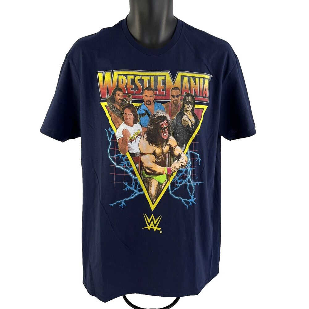 New Mens WWE Wrestling Wrestlemania Graphic‎ T-Shirt Sz L NWT Cotton